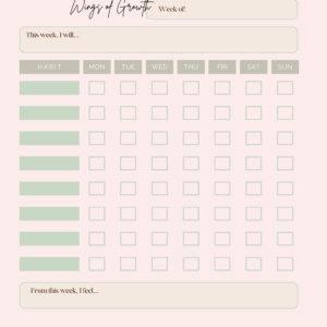 $2.99 Wings of Growth Habit Tracker — Blush Glow-Up Edition